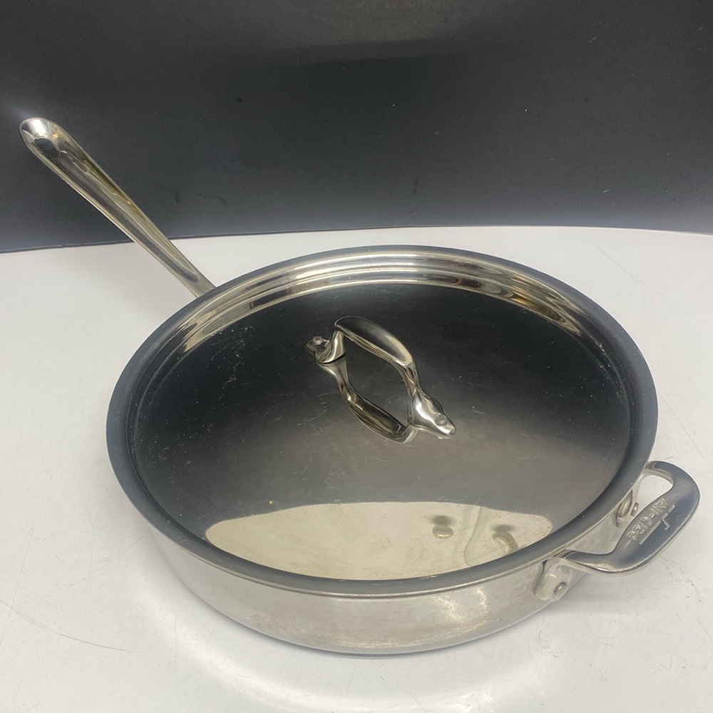 All Clad D3® Stainless Steel Saute Pan with Lid